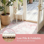 Rugflix 9x12 Area Rugs for Bedroom, Washable Pink Large Rug | Machine Washable; - Image 8