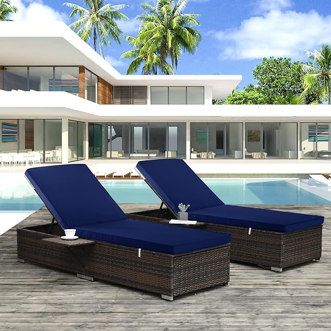 Chaise Lounge Cushion for Outdoor Furniture, Waterproof Fade and Tear Resistant - Image 6
