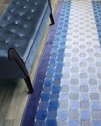 28 Ft Blue Extra Long Hallway Runner Rug, Custom Size, Non Slip Washable | by ORFAHOME