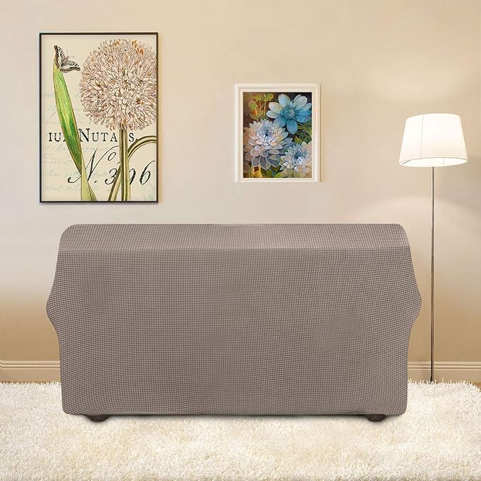 Easy-Going Stretch Loveseat Couch Covers Washable Taupe | 1-Piece Loveseat - Image 4