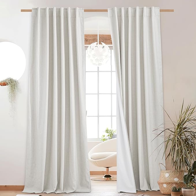 NICETOWN 100% Absolutely Blackout Linen Curtains by NICETOWN