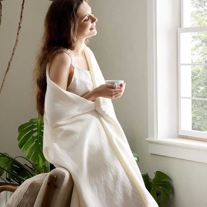 Bedsure 100% Cotton Blanket Full Size - Image 4