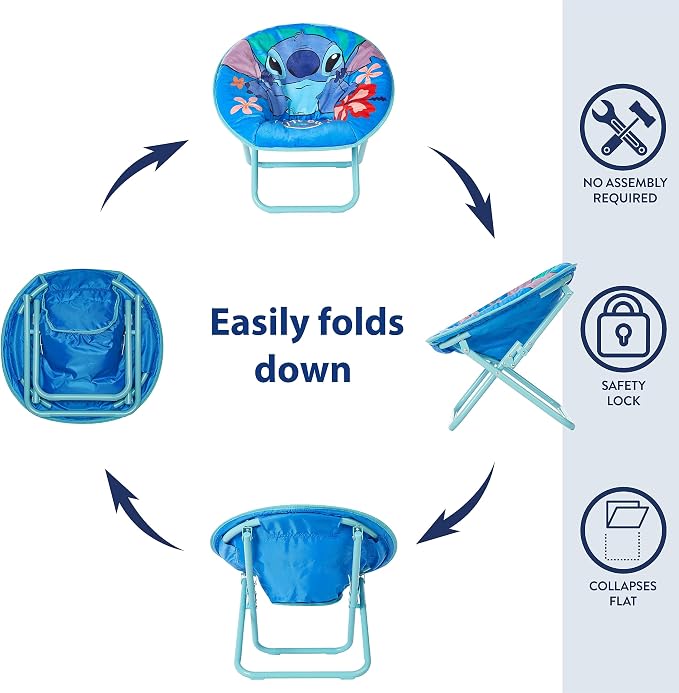Disney Stitch 19” Frame Folding Toddler Saucer™ Chair - Image 5