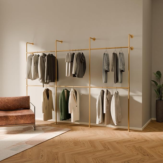 pamo Industrial Pipe Clothing Rack Gold by pamo