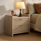 SICOTAS Rattan Nightstands Set of 2 Bedside Table - Image 2