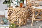 Baxton Studio Saranna Modern Bohemian Natural Brown Finished Rattan End Table - Image 2