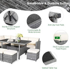 Tangkula 7 Pieces Patio Furniture Set, Outdoor Sectional Rattan Dining Sofa Set - Image 6