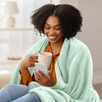 Utopia Bedding Soft Fleece Bed Blanket Queen Size Mint Green | Microfiber Plush - Image 3