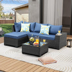 JOYURE 5 Pieces Patio Furniture Set All-Weather Outdoor Wicker Sectional by JOYURE