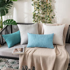 MIULEE Pack of 2 Decorative Outdoor Solid Waterproof Throw Pillow Covers Faux - Image 5