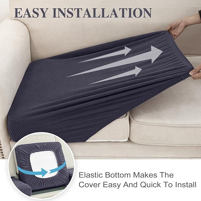 LA MEACK Couch Cushion Covers for Sectional Sofa L Shape Washable Separate Seat - Image 5