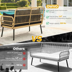 DWVO Outdoor Loveseat, Patio Wicker Furniture Set - Image 7