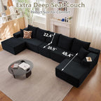 167.7" Sectional Cloud Couch for Living Room, Modular Floor Deep-Seat Sofa - Image 7