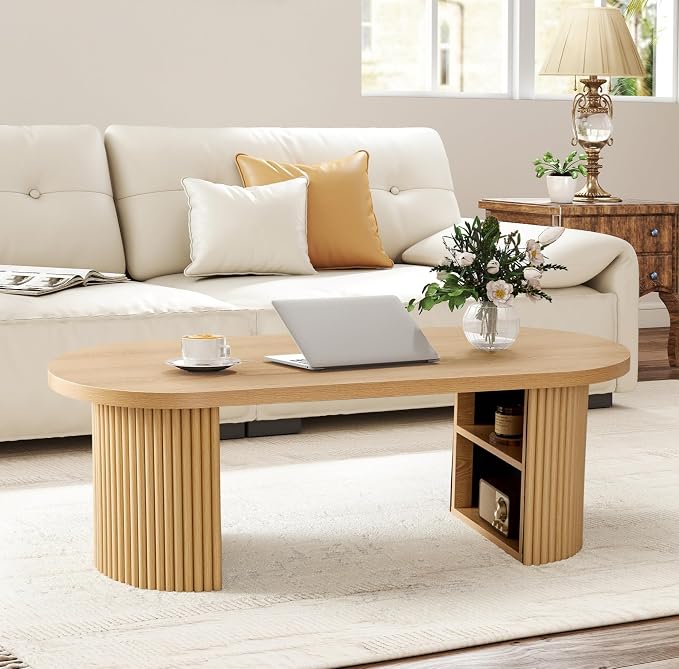 Oval Fluted Coffee Table by RUSTYER