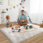White Faux Fur Rug 3x5 Faux Sheepskin Rugs - Image 3