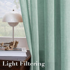 H.VERSAILTEX Linen Curtains Natural Linen Semi-Sheer Curtains 2 Panels Nickel - Image 5