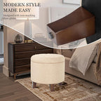 HomePop by Kinfine Fabric Upholstered Round Storage Ottoman - Image 6