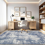 LOONGRUG Area Rug 5x7 Washable Neutral Modern Living Room Rugs Navy Gray | - Image 8