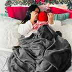 Bedsure GentleSoft Fleece Bed Blankets Full Size Charcoal - Image 5
