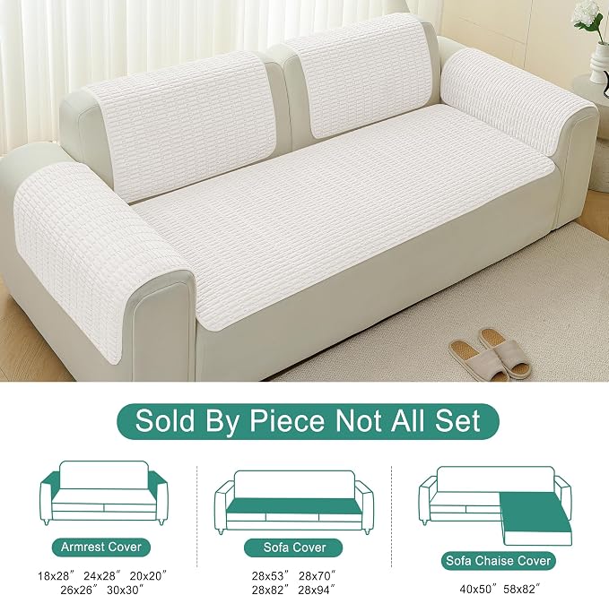 Foxdecor Couch Arm Covers Sofa Armrest Covers, Arm Chair Covers Set of 2 - Image 6