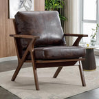 Bonzy Home PU Leather Small Accent Chair, Mid Century Modern Comfy Chairs by BonzyHome