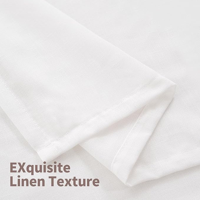 YoungsTex White Linen Light Filtering Curtains 84 Inches Long 2 Panels - Image 9