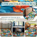 3x5 Flower Entry Rug, Washable Indoor Outdoor Mats - Image 5