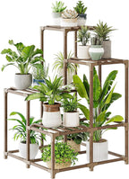 Bamworld Corner Plant Stand Indoor Outdoor Plant Shelf Small Plant Table - Image 6