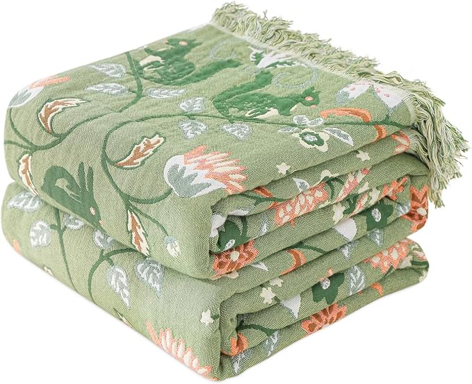 LUTBM Boho Throw Blanket for Bed 100% Cotton Soft Lightweight Quilt Room Decor by LUTBMFindYourFreeSpiritatHome