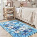 Floral Entryway 3x5 Rug for Bathroom Bedroom Washable Rug | Non Slip Soft by WelcometoBabovid