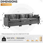 111'' Sectional Cloud Deep Seat Couch, Modern Comfy Chenille Modular Sectional - Image 2