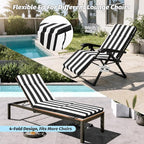 2 Pcs Outdoor Chaise Lounge Cushion 72" x 21" x 3", Folding Patio Lounge Chair - Image 6