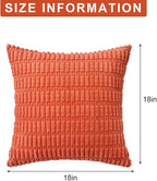 Aegero Pack of 2 Corduroy Decorative Throw Pillow Covers 18x18 Inch, Rust | - Image 7