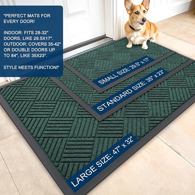 OLANLY Front Door Mat Outside Entrance 33x21, Waterproof Heavy-Duty Doormat | - Image 2