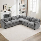 113'' V Shaped Cloud Sectional Sofa, Oversized Deep Seat Couches by WUTUTUEE