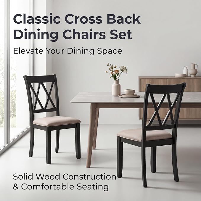 Roundhill Furniture Windvale Fabric Upholstered Dining Chair - Image 12