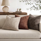 MIULEE Chenille Textured Throw Pillow Covers Oatmeal 20x20 Set of 2 | Slubby - Image 4