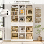 HOSTACK 75" Tall Book Shelf and Bookcase, Modern 9 Tier Bookcase - Image 5