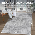 Aelenmu 5x7 Area Rugs for Living Room Bedroom Dining Room Washable Grey | Soft - Image 2