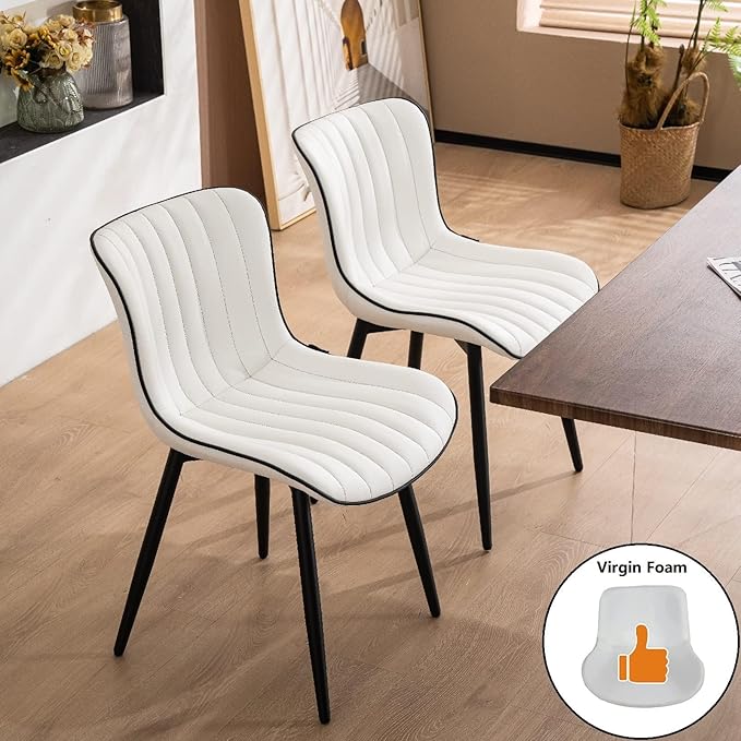 YOUNUOKE Mid-Century Modern Dining Chairs Set of 2, Armless Accent Chair - Image 5