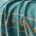 DREAMINGO Teal Boho Couch Cover Jacquard Chenille Sofa Covers Washable 3 Seater - Image 5