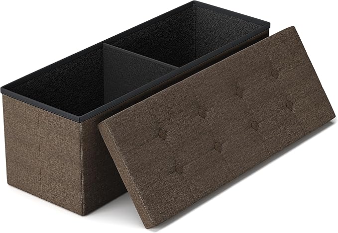 GLAXYFUR 43 Inches Folding Storage Ottoman Bench, Storage Chest, Footrest by GLAXYFUR