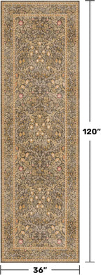 3x10 Long Runner Rugs for Hallway Non Slip, Geometric Floral Design Washable - Image 2