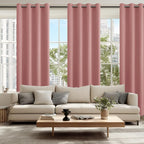Blackout Curtains for Bedroom 2 Panels 52 x 96 Inch Long Dusty Rose | Thermal - Image 6