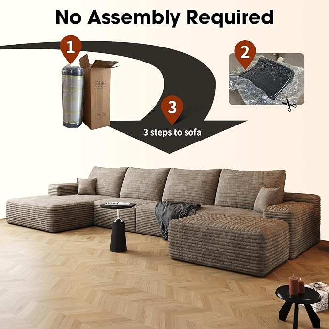 AUGOP 136" Sectional Couches for Living Room Modern Modular Sofa - Image 5