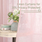 72 inch Pink Semi Sheer Linen Curtains - Image 5