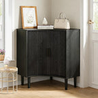 Lxsxlome Fluted Corner Cabinet, Small Corner Floor Cabinet - Image 7