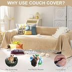 VClife Boho Chic Couch Cover, Soft Chenille Couch Covers - Image 3