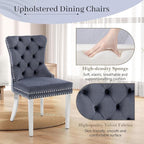 KCC Velvet Dining Chairs Set of 4, Upholstered High-end Tufted Dining Room Chair - Image 4