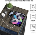 Fixwal Night Stand with Charging Station, LED Nightstand with U-S-B Ports and - Image 5
